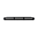 Коммутационная патч-панель BNH, 19", 1HU, 24x RJ45, кат. 5e, универсальная, экр., цвет: чёрный